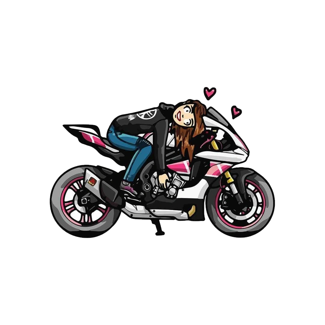 Biker Girl Sticker